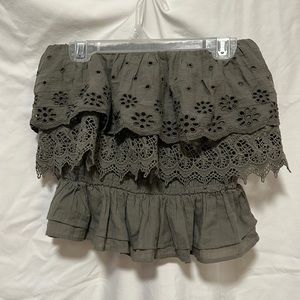 strapless American Eagle crop top, size small